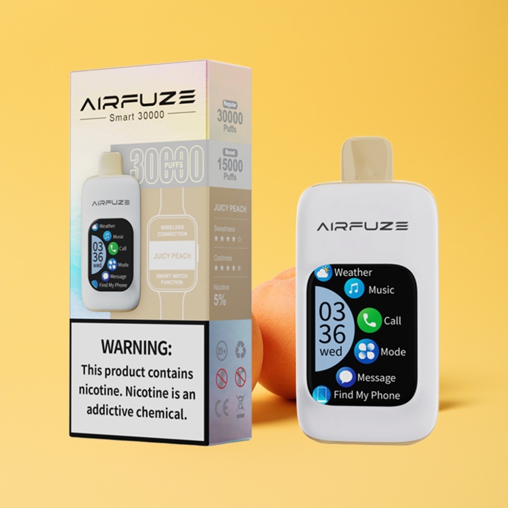 AirFuze Smart 30000 Puff Disposable Pod Pesca Succosa Display TFT 2.01\" Touch Screen Batteria 900mAh Tipo-C