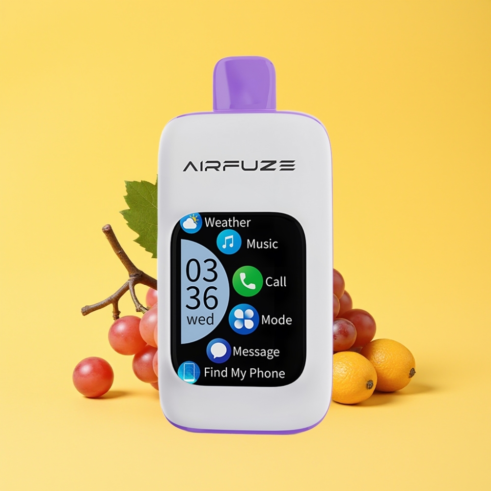 AirFuze Smart 30000 Puff Pod Dispositivo Monouso con Schermo TFT 2.01" Touch, Tipo-C, 900mAh, Uva Esplosione 5%