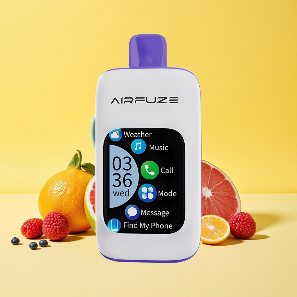AirFuze Smart 30000 Puff Pod Dispositivo Monouso con Schermo TFT Touch 2.01", Gusto Lampone Blu Ghiacciato, Porta Type-C, 5% Nicotina