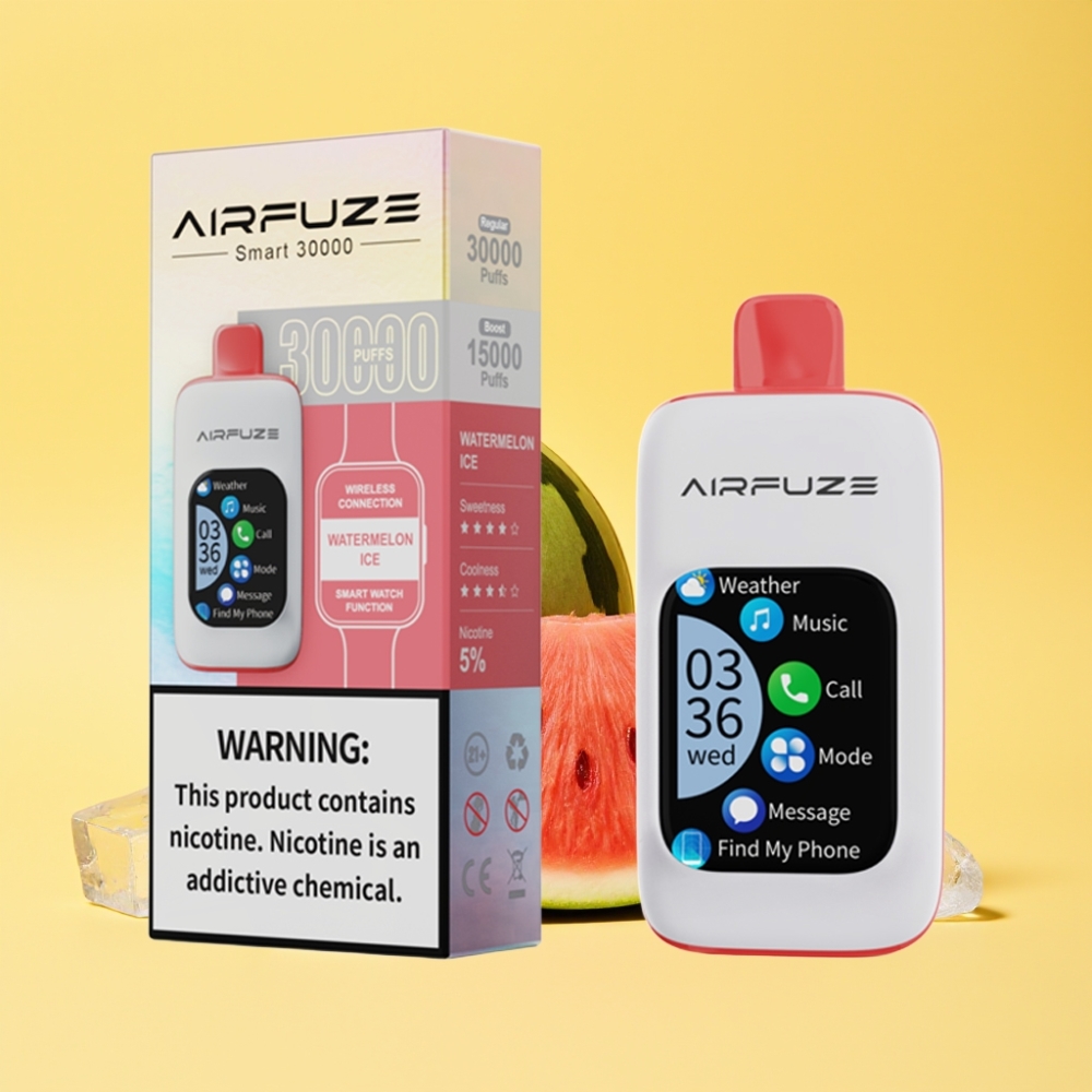 AirFuze Smart 30000 Puffs Disposable Pod Anguria Ghiacciata, Display 2.01\" TFT touch, Tipo-C, 900mAh, 5% Nicotina, 50x25x104.9mm