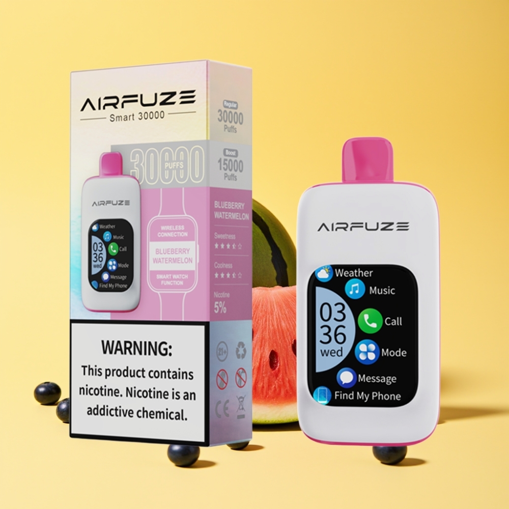 AirFuze Smart 30000 Puffs Disposable Pod Blu Mirtillo Anguria 2.01\" TFT touch screen 900mAh Type-C