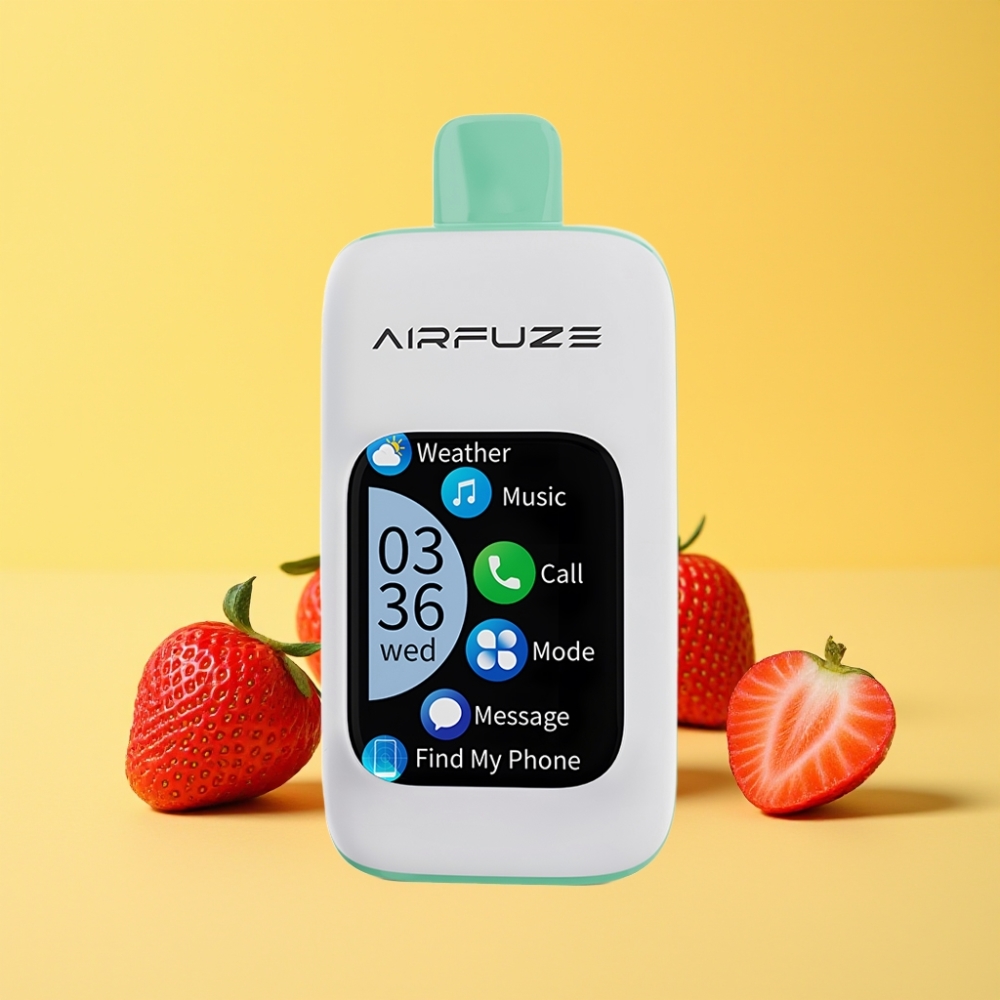 AirFuze Smart 30000 Puffs Disposable Pod Fragola Estate 50x25x104.9mm Display 2.01"TFT Touch Screen Nicotine 5% Battery 900mAh Type-C