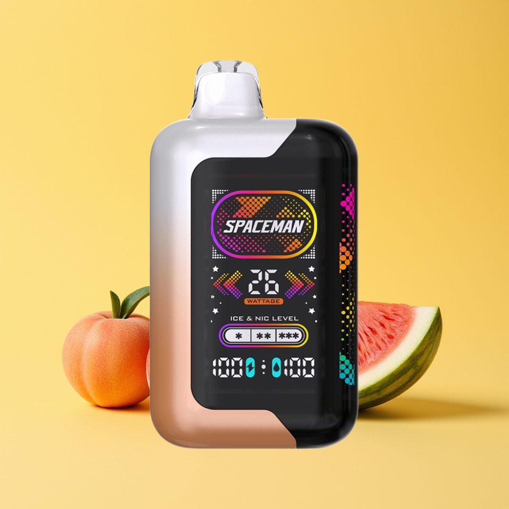 SMOK SPACEMAN SP40000 Zero Nicotine Disposable 40000 Puff 20ml Pesca Succosa Anguria Ricaricabile Schermo 2.28" 1000mAh