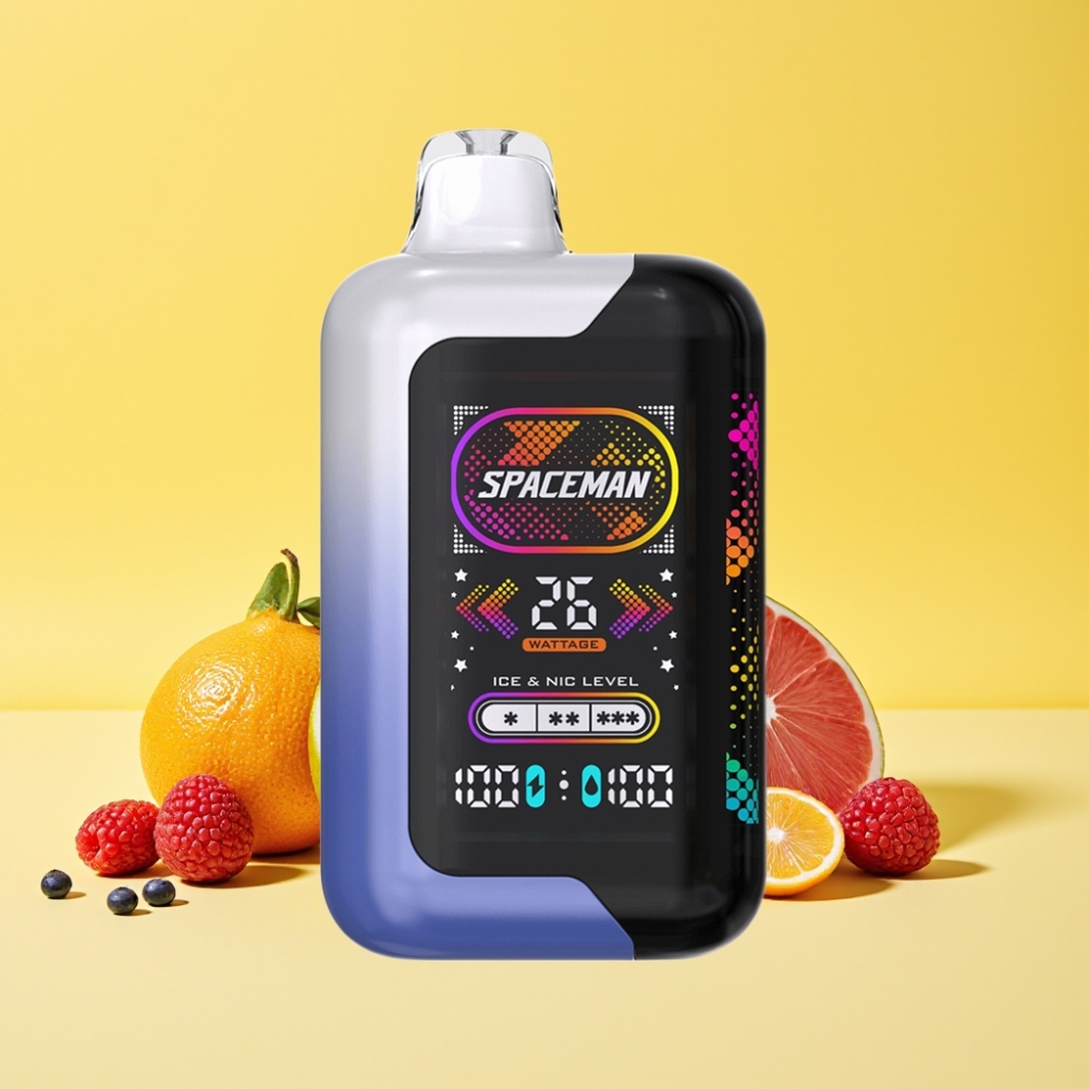 SMOK SPACEMAN SP40000 Zero Nicotine Disposable 40000 boccate Blu Razz Ghiaccio 20ml 0% sale nicotinica 1000mAh schermo LED 2.28" luce dinamica