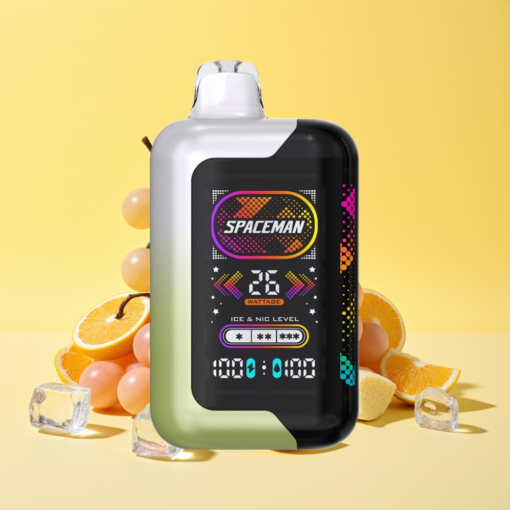 SMOK SPACEMAN SP40000 Zero Nicotine Disposable Vape Uva Bianca Ghiaccio 20ml 0% Ricaricabile 1000mAh Schermo LED 2.28" 4 Modalità Potenza 4 Livelli Gelo
